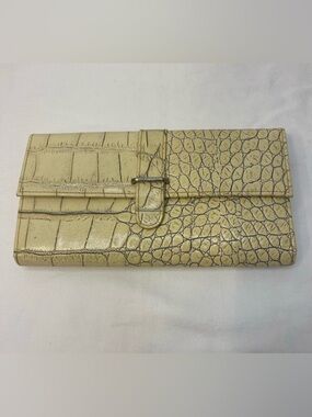 Furla Croc-Embossed Leather Wallet with Snap Closure